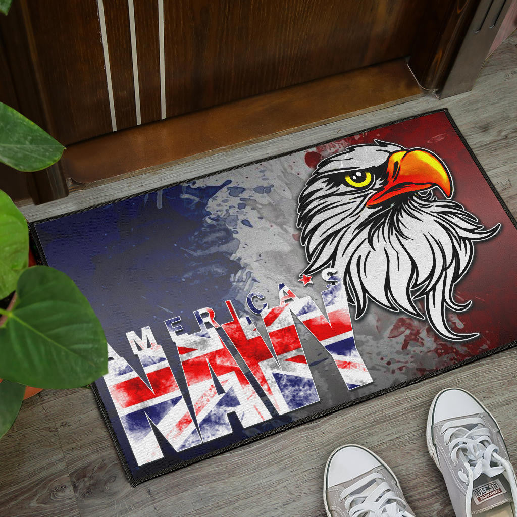 US Independence Day America's Navy On US Flag Eagle Face Door Mat Home Decor