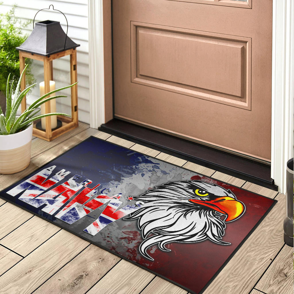 US Independence Day America's Navy On US Flag Eagle Face Door Mat Home Decor