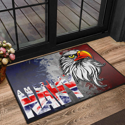 US Independence Day America's Navy On US Flag Eagle Face Door Mat Home Decor