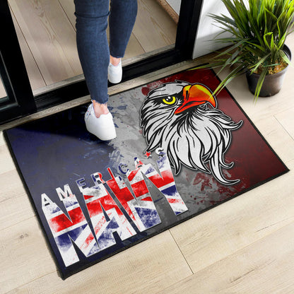 US Independence Day America's Navy On US Flag Eagle Face Door Mat Home Decor