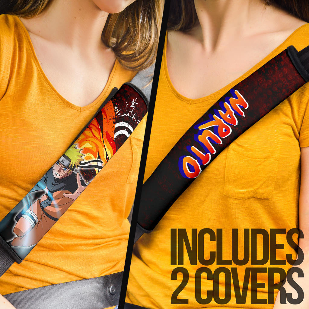 Naruto Anime Naruto Rasengan With Kyuubi Together Seat Belt Covers