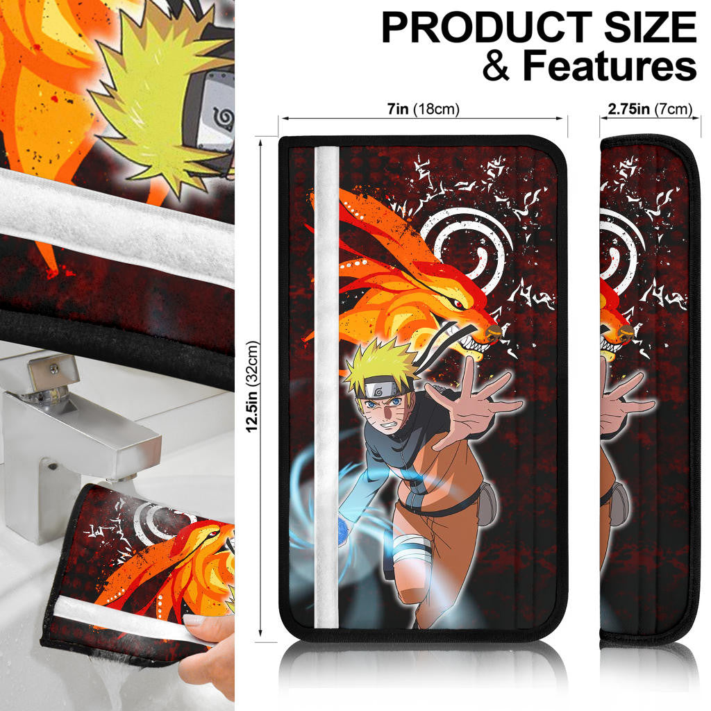 Naruto Anime Naruto Rasengan With Kyuubi Together Seat Belt Covers