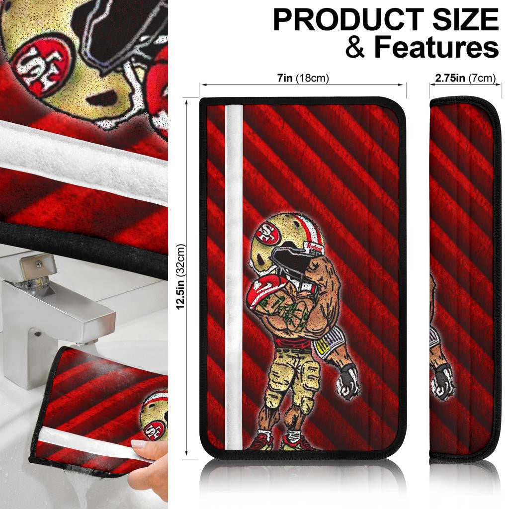 San Francisco American Football 49ers Football Minimal Muscle Player Artwork Seat Belt Covers