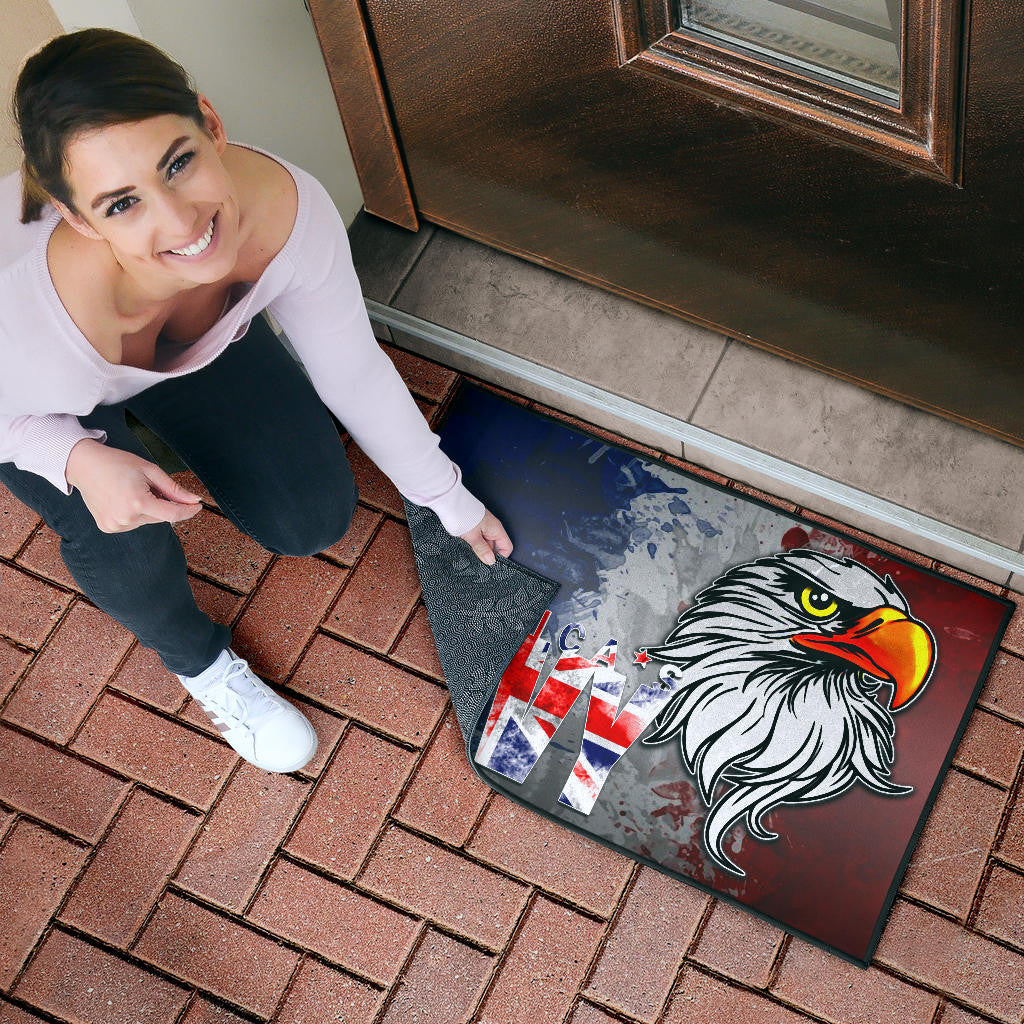 US Independence Day America's Navy On US Flag Eagle Face Door Mat Home Decor
