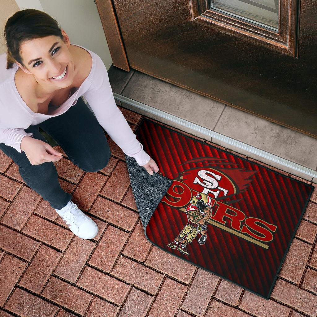 San Francisco American Football 49ers Football Door Mat Minimal Muscle Player Artwork Door Mat Home Decor