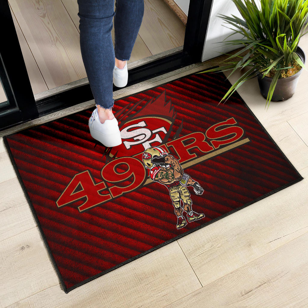 San Francisco American Football 49ers Football Door Mat Minimal Muscle Player Artwork Door Mat Home Decor