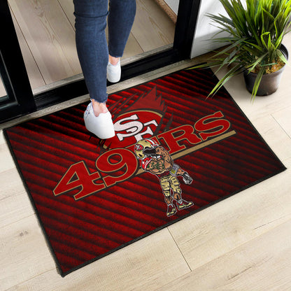 San Francisco American Football 49ers Football Door Mat Minimal Muscle Player Artwork Door Mat Home Decor
