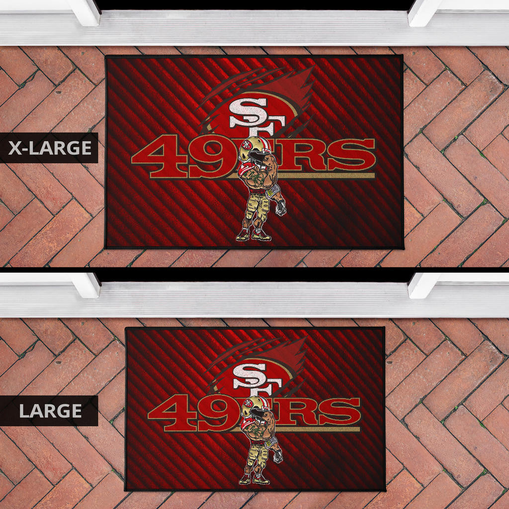 San Francisco American Football 49ers Football Door Mat Minimal Muscle Player Artwork Door Mat Home Decor