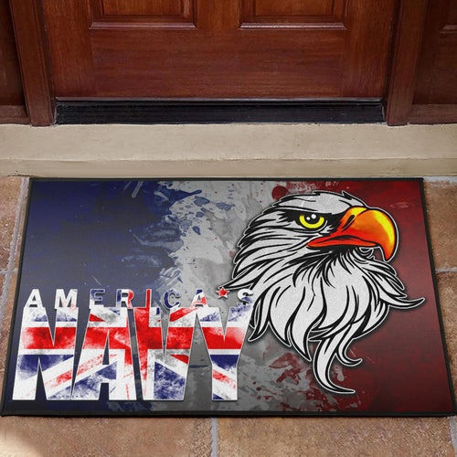 US Independence Day America's Navy On US Flag Eagle Face Door Mat Home Decor