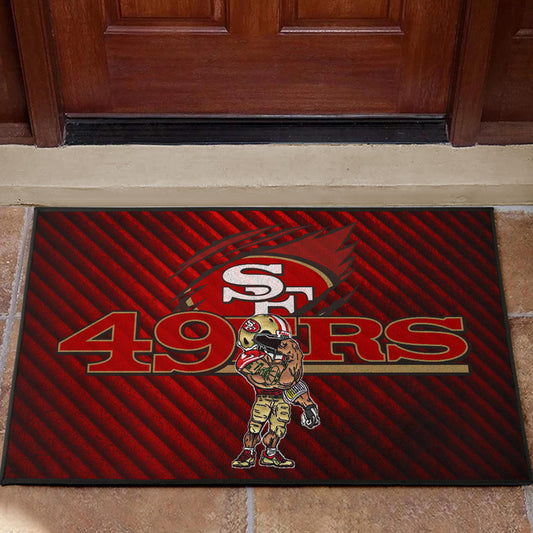 San Francisco American Football 49ers Football Door Mat Minimal Muscle Player Artwork Door Mat Home Decor