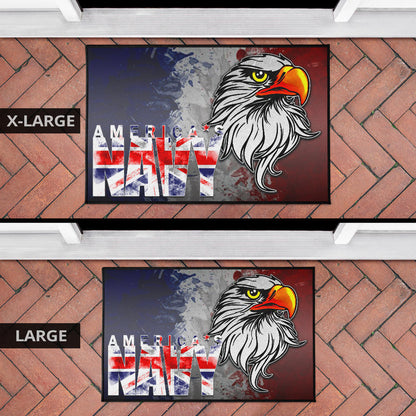 US Independence Day America's Navy On US Flag Eagle Face Door Mat Home Decor
