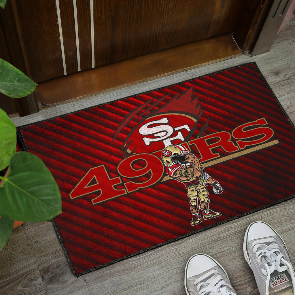 San Francisco American Football 49ers Football Door Mat Minimal Muscle Player Artwork Door Mat Home Decor