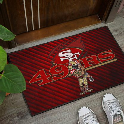 San Francisco American Football 49ers Football Door Mat Minimal Muscle Player Artwork Door Mat Home Decor