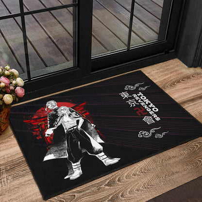 Tokyo Revengers Anime Mikey And Draken Together Black White Artwork Door Mat Home Decor