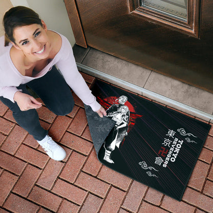 Tokyo Revengers Anime Mikey And Draken Together Black White Artwork Door Mat Home Decor