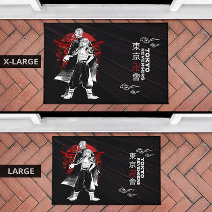 Tokyo Revengers Anime Mikey And Draken Together Black White Artwork Door Mat Home Decor