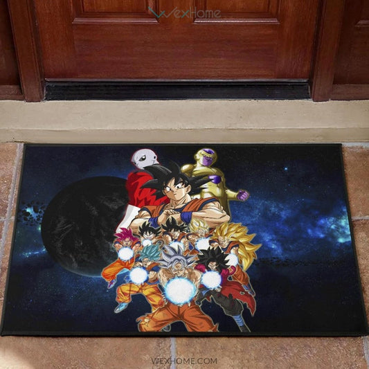 Dragon Ball Anime DB Goku All Forms Vs Golden Frieza And Jiren Door Mat Home Decor