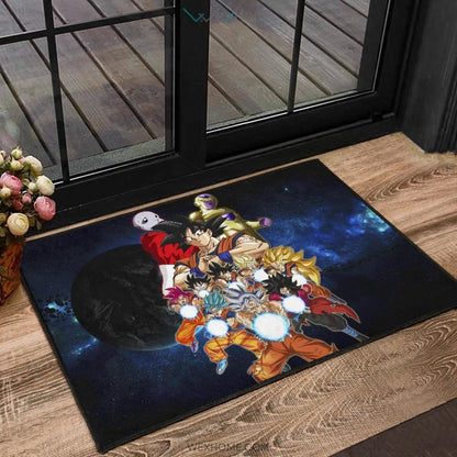 Dragon Ball Anime DB Goku All Forms Vs Golden Frieza And Jiren Door Mat Home Decor