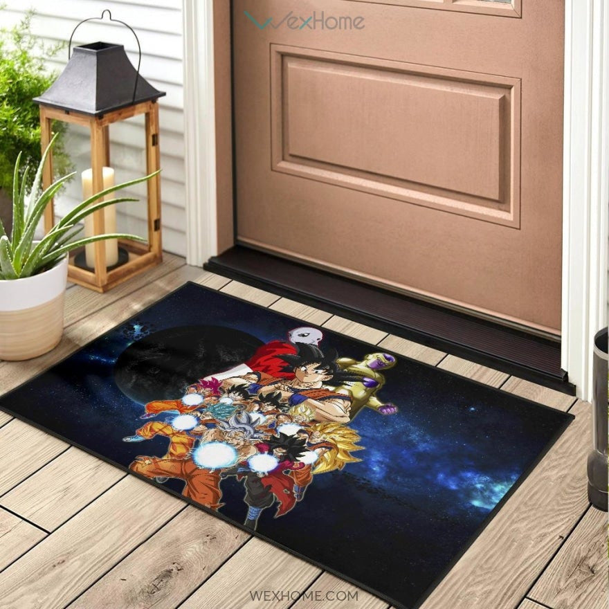 Dragon Ball Anime DB Goku All Forms Vs Golden Frieza And Jiren Door Mat Home Decor