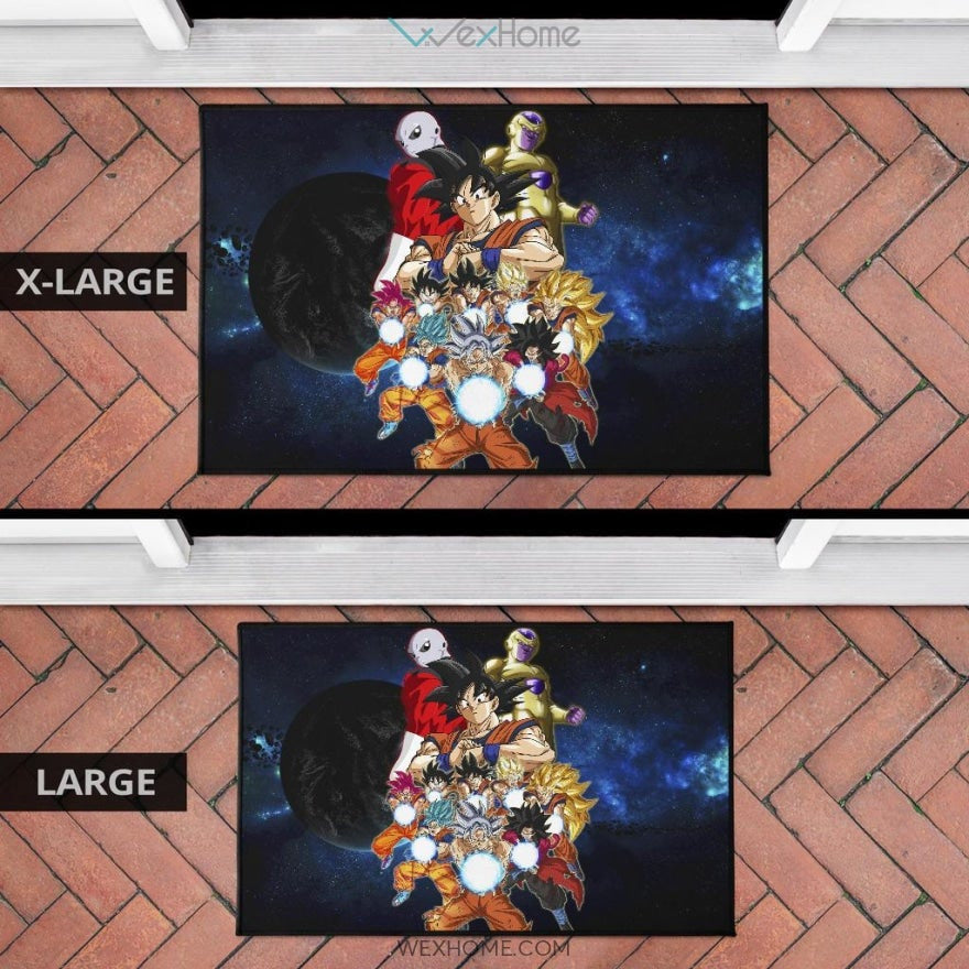 Dragon Ball Anime DB Goku All Forms Vs Golden Frieza And Jiren Door Mat Home Decor