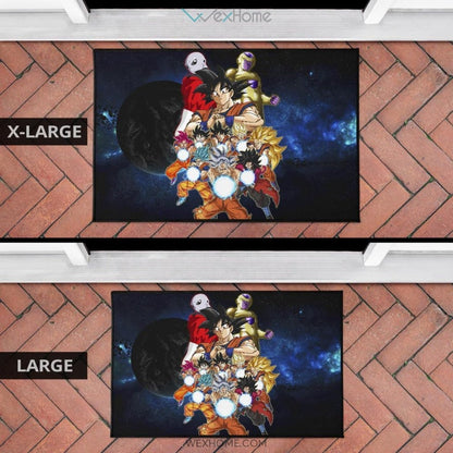 Dragon Ball Anime DB Goku All Forms Vs Golden Frieza And Jiren Door Mat Home Decor