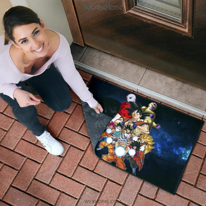 Dragon Ball Anime DB Goku All Forms Vs Golden Frieza And Jiren Door Mat Home Decor