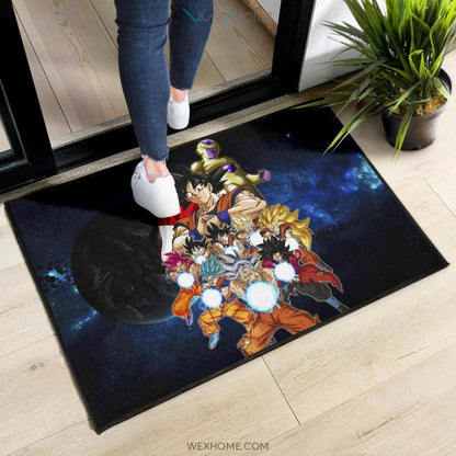 Dragon Ball Anime DB Goku All Forms Vs Golden Frieza And Jiren Door Mat Home Decor