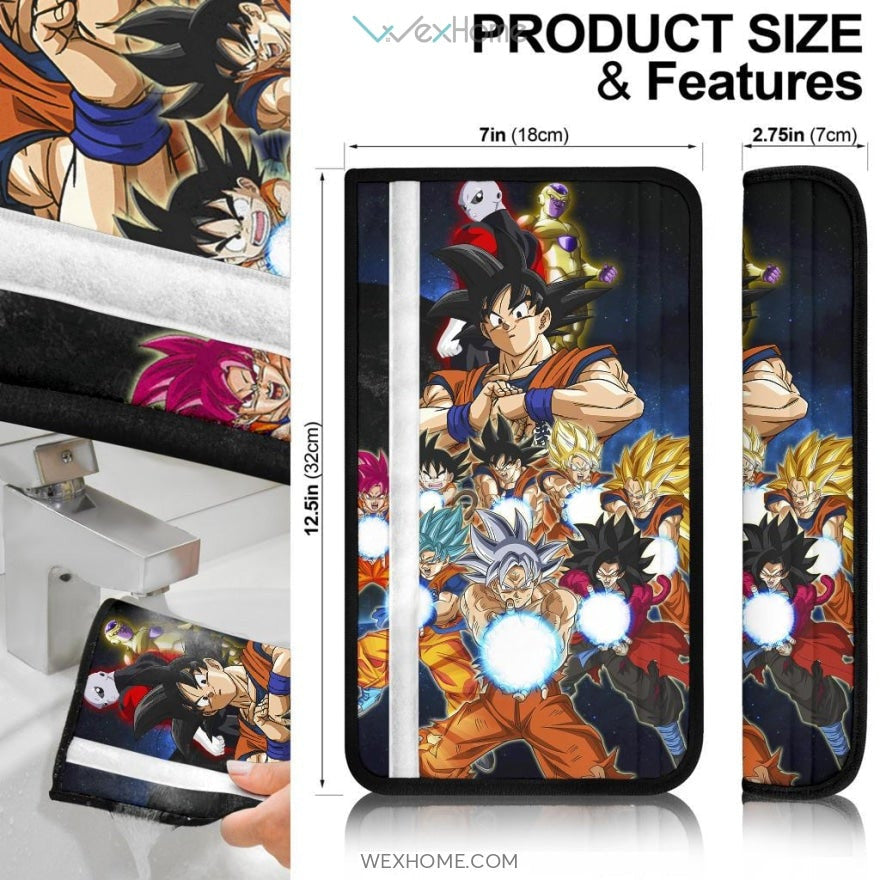 Dragon Ball Anime DB Goku All Forms Vs Golden Frieza And Jiren Seat Belt Covers
