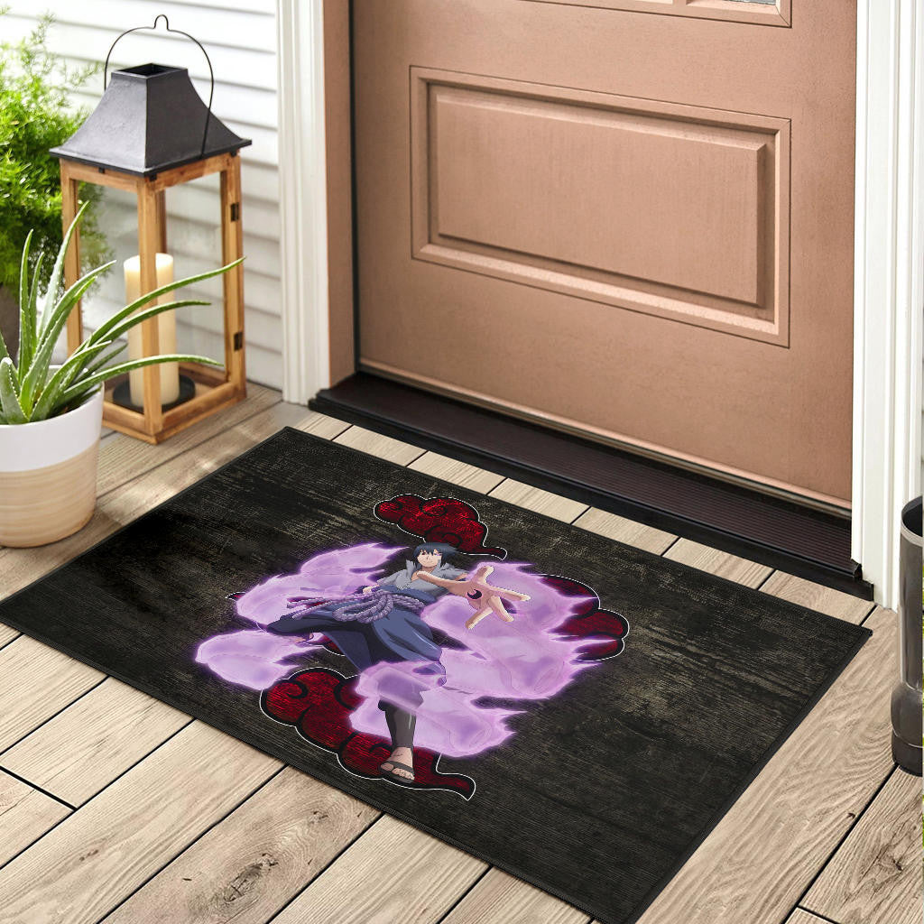 Naruto Anime Sasuke Uchiha Susano Power Grey Door Mat Home Decor