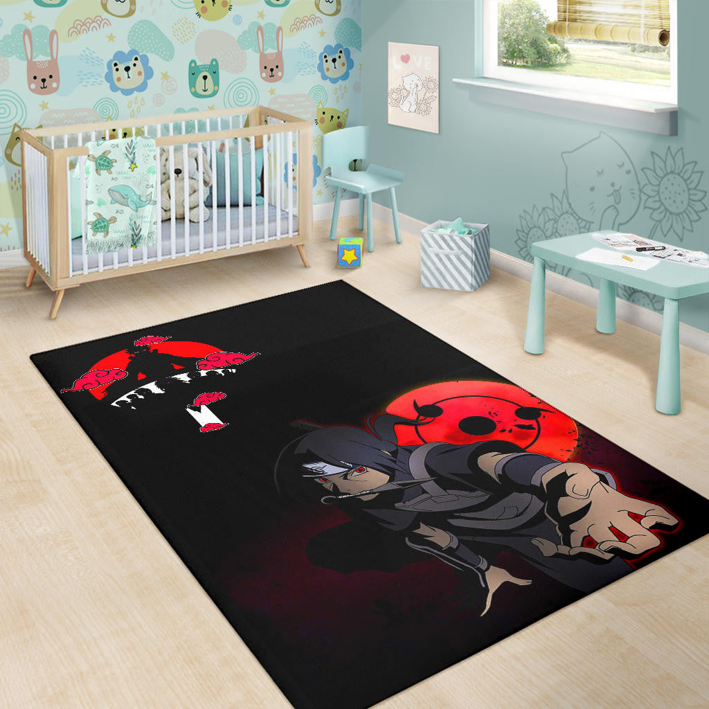 Naruto Anime Itachi Uchiha Spy Akatsuki Members Silhouette Area Rug Home Decor
