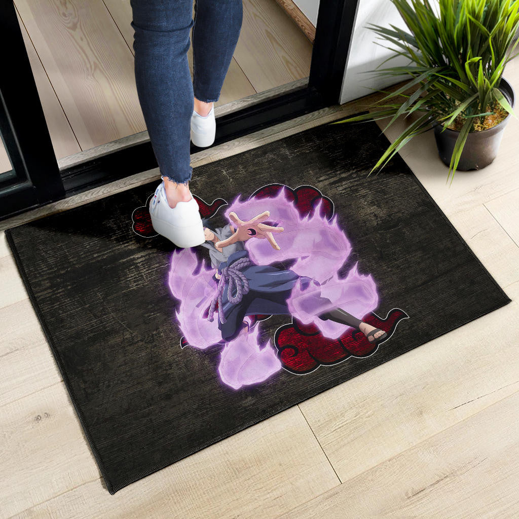 Naruto Anime Sasuke Uchiha Susano Power Grey Door Mat Home Decor