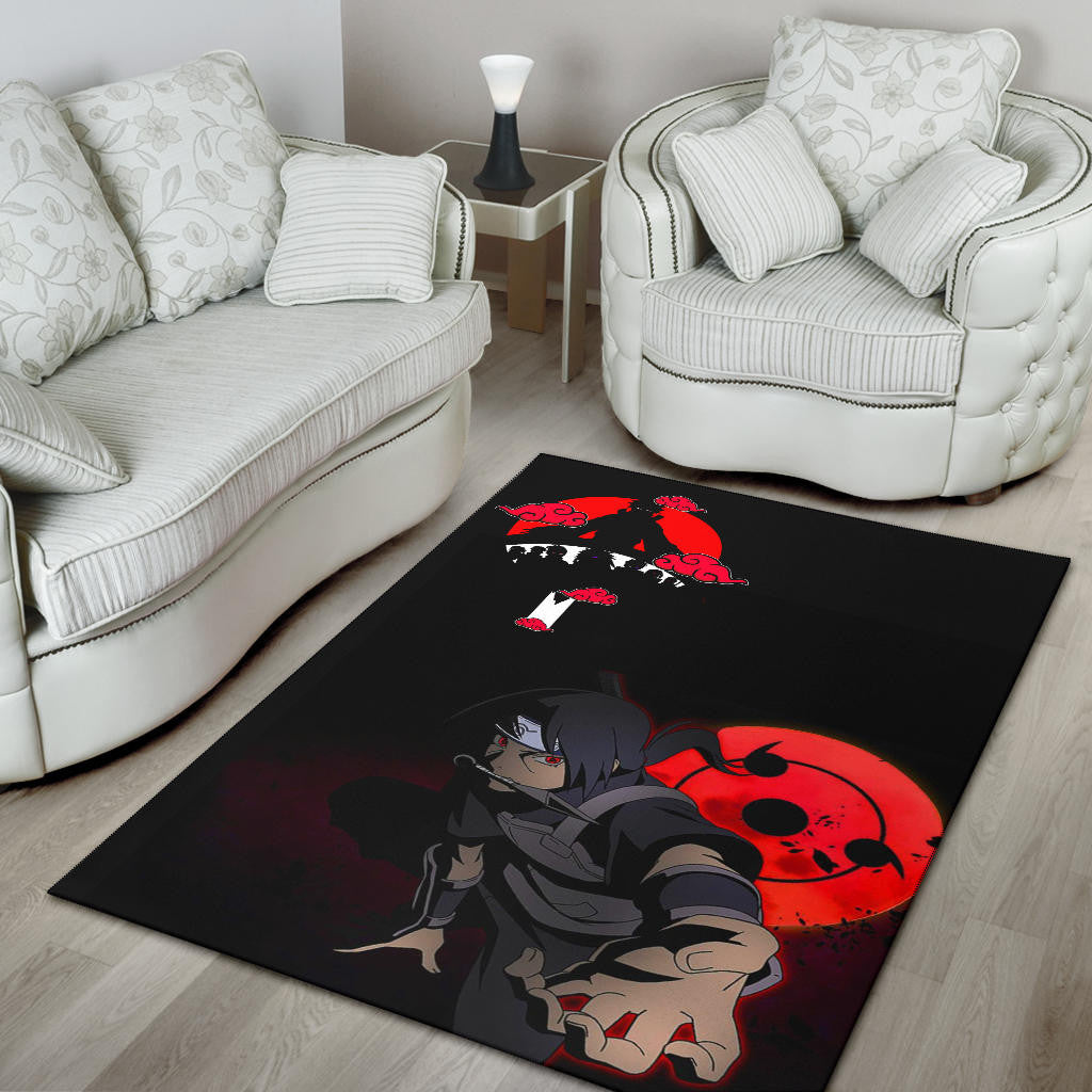 Naruto Anime Itachi Uchiha Spy Akatsuki Members Silhouette Area Rug Home Decor