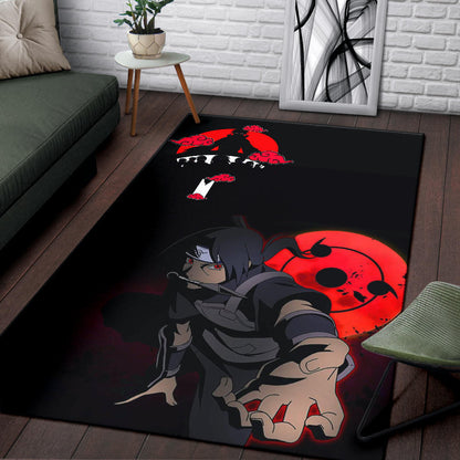 Naruto Anime Itachi Uchiha Spy Akatsuki Members Silhouette Area Rug Home Decor