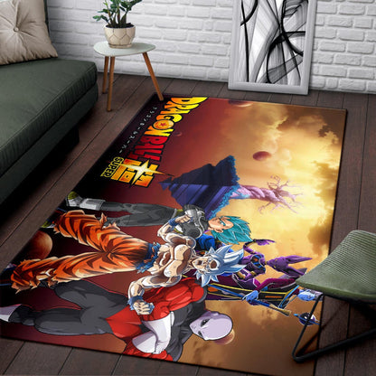 Dragon Ball Anime DB Super Saiyan Beerus Jiren Desert Area Rug Home Decor