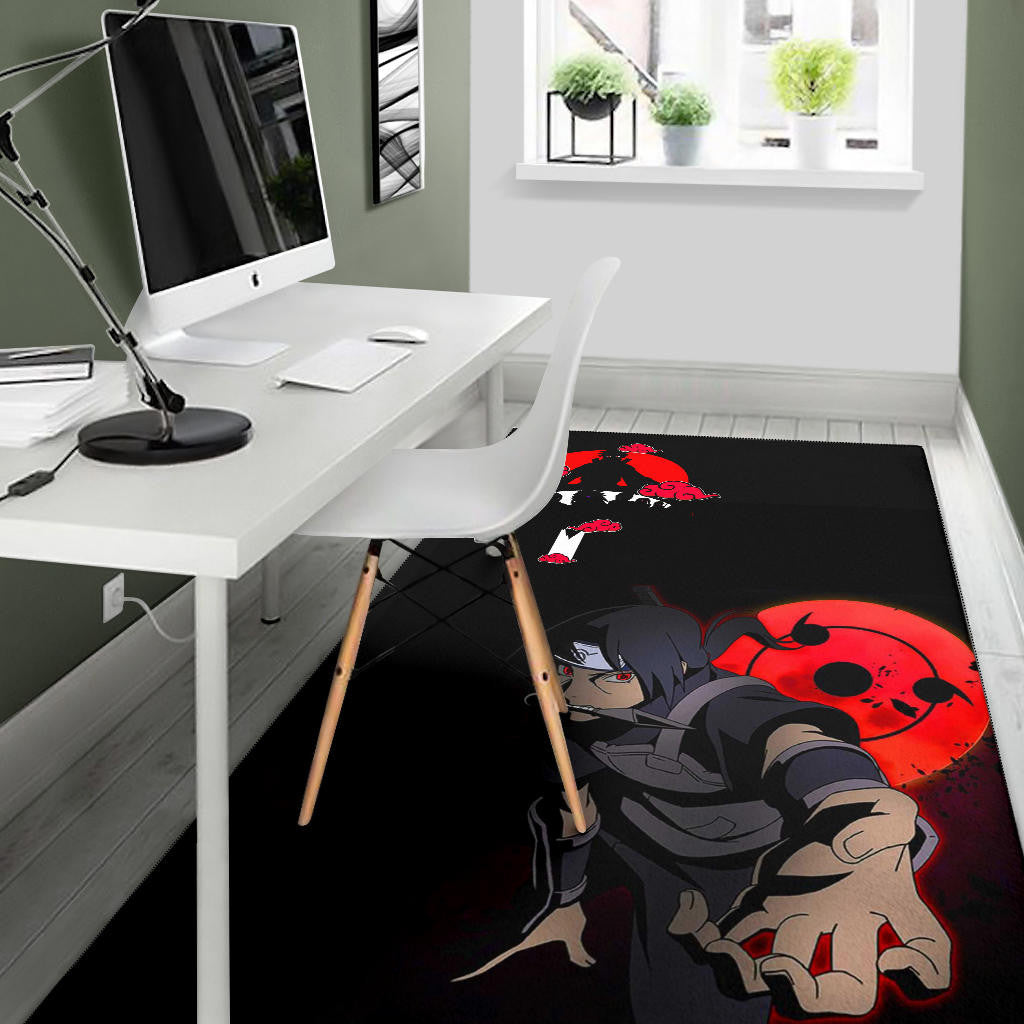 Naruto Anime Itachi Uchiha Spy Akatsuki Members Silhouette Area Rug Home Decor