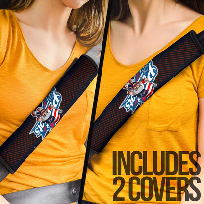 New England Patriots American Football Team Patriots Rusher Holding Flag Go Champion Seat Belt Covers