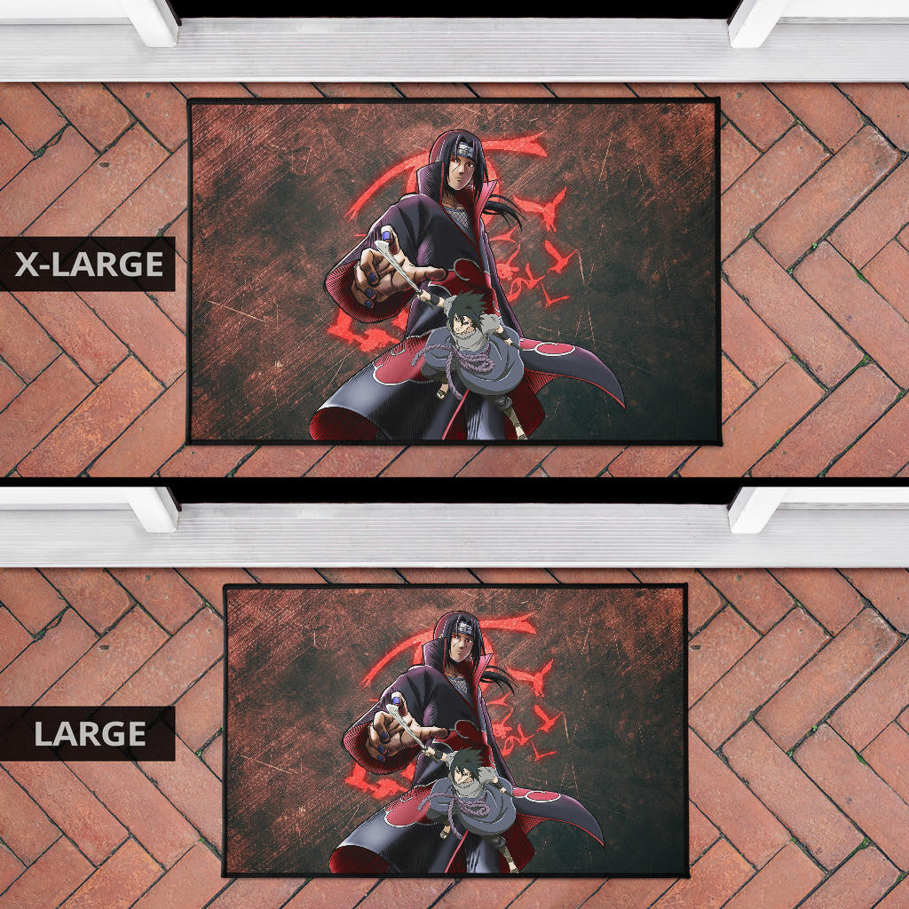 Naruto Anime Itachi Sasuke Uchiha Fighting Door Mat Home Decor