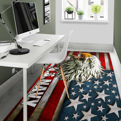 US Independence Day U.S Navy Eagle On American Flag Area Rug Home Decor