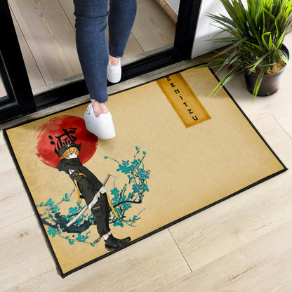 Demon Slayer Zenitsu Wearing Modern Clothes Yellow Theme Door Mat Home Decor