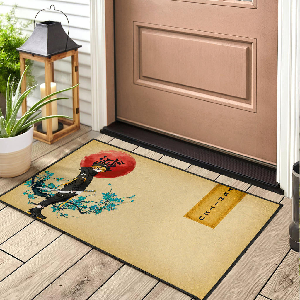 Demon Slayer Zenitsu Wearing Modern Clothes Yellow Theme Door Mat Home Decor
