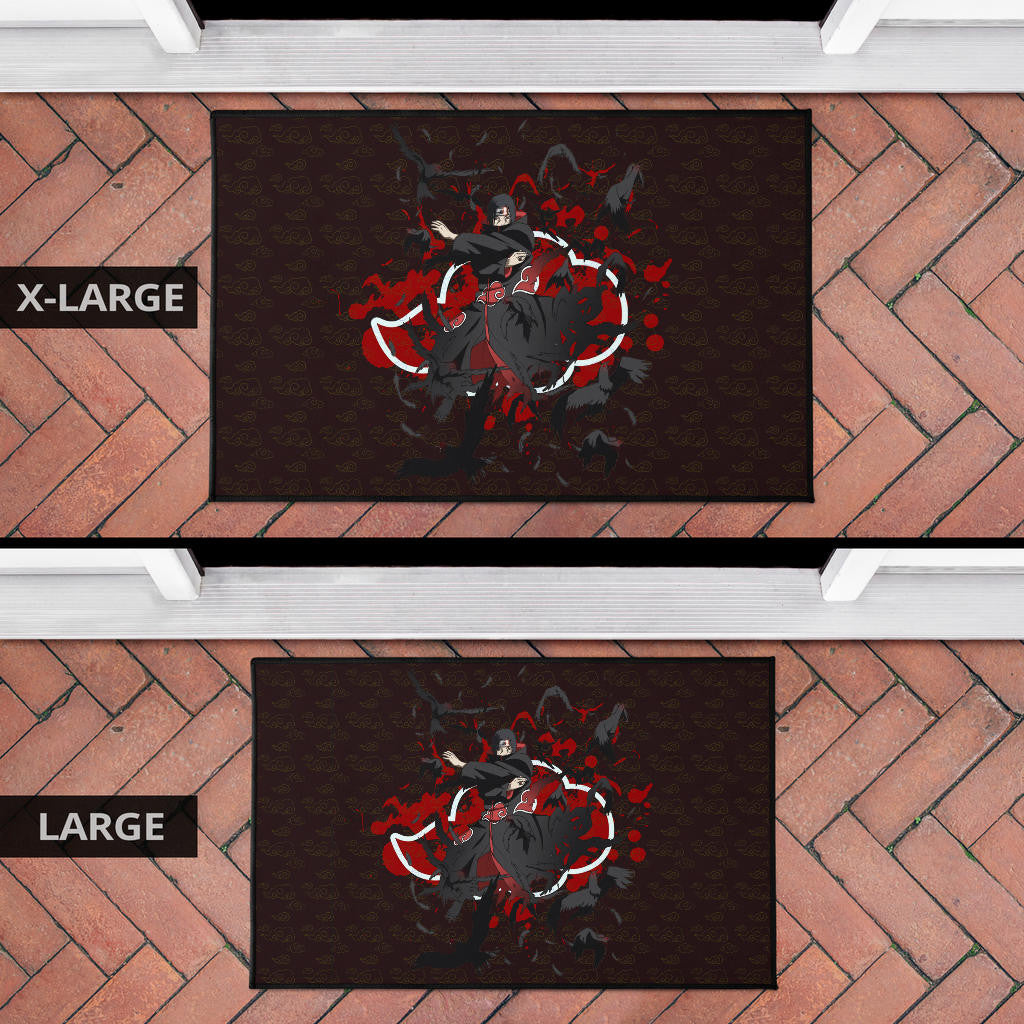Naruto Anime Itachi Uchiha Power Crow Fading Door Mat Home Decor