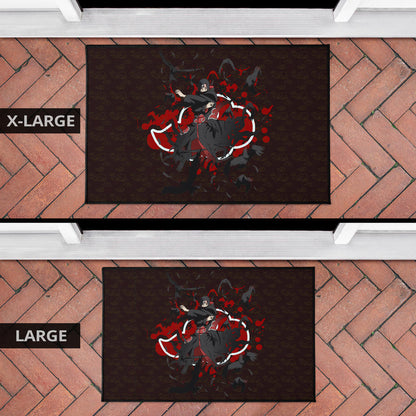 Naruto Anime Itachi Uchiha Power Crow Fading Door Mat Home Decor
