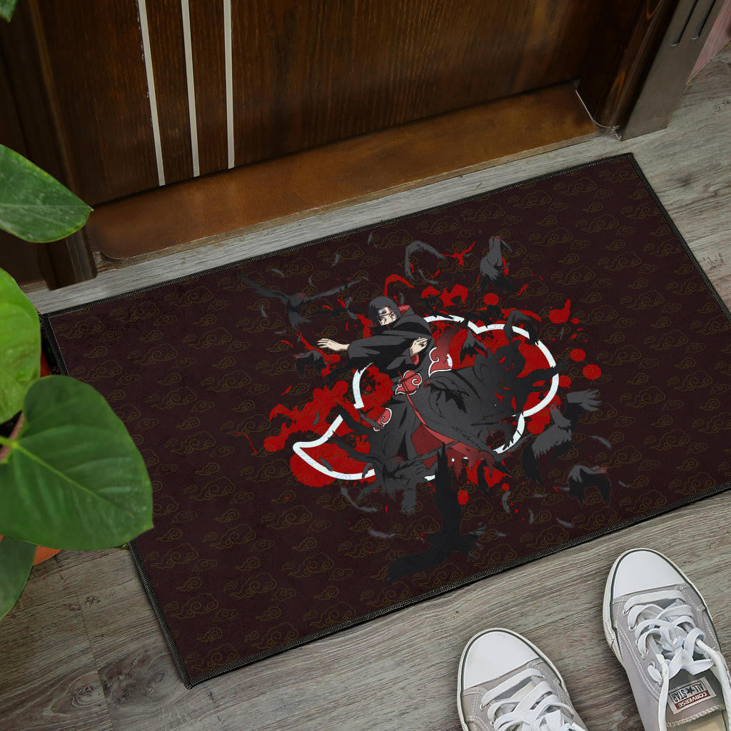 Naruto Anime Itachi Uchiha Power Crow Fading Door Mat Home Decor
