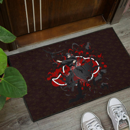 Naruto Anime Itachi Uchiha Power Crow Fading Door Mat Home Decor