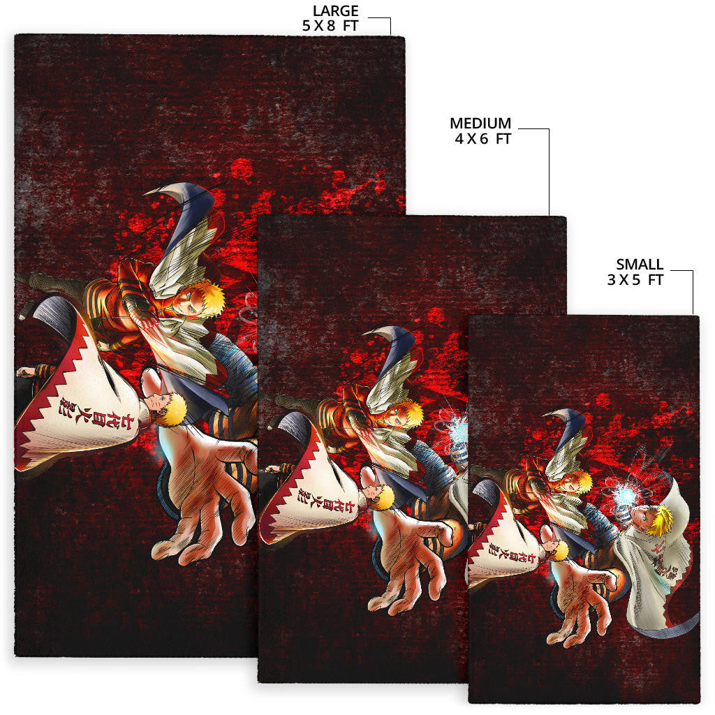 Naruto Anime Naruto Hokage Sharingan Red And Black Theme Area Rug Home Decor