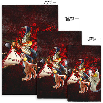 Naruto Anime Naruto Hokage Sharingan Red And Black Theme Area Rug Home Decor