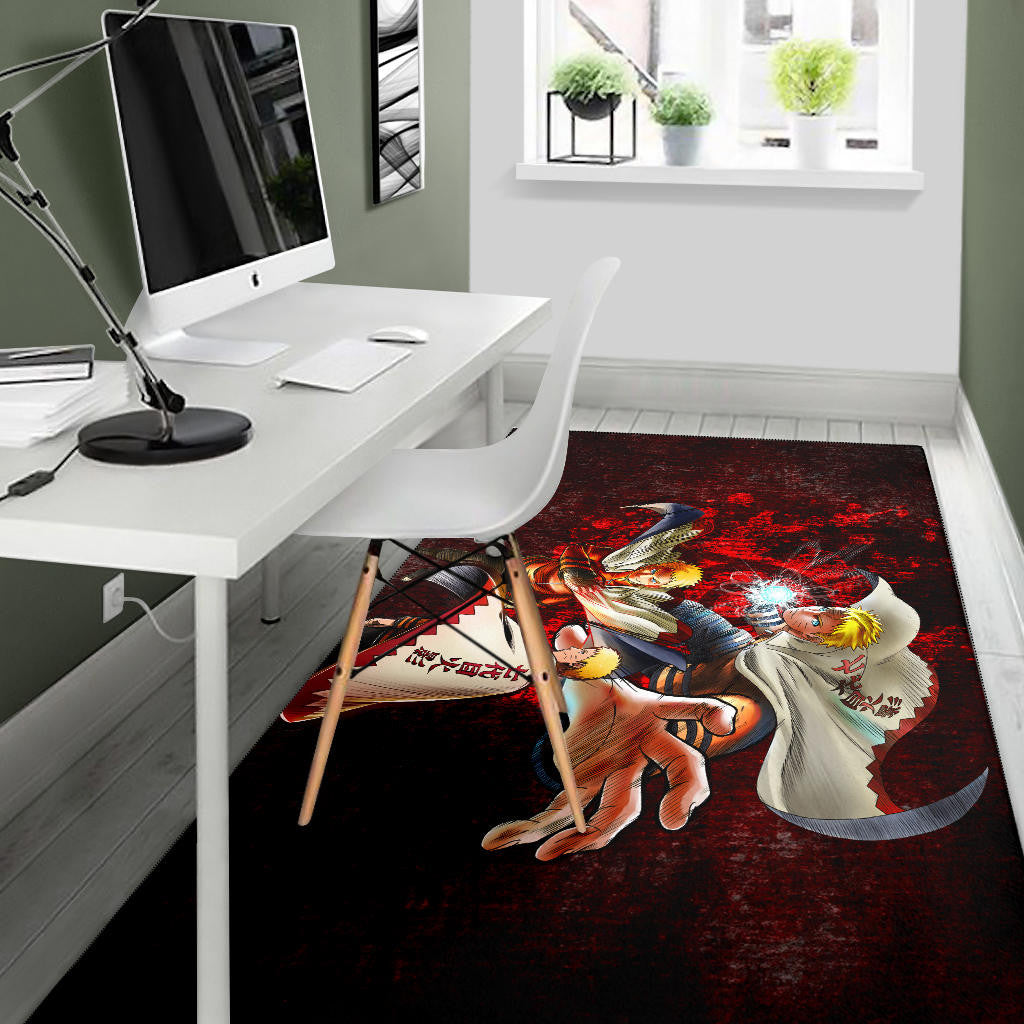 Naruto Anime Naruto Hokage Sharingan Red And Black Theme Area Rug Home Decor