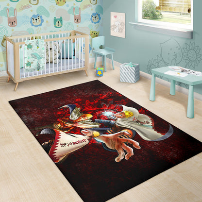 Naruto Anime Naruto Hokage Sharingan Red And Black Theme Area Rug Home Decor