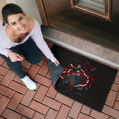 Naruto Anime Itachi Uchiha Power Crow Fading Door Mat Home Decor