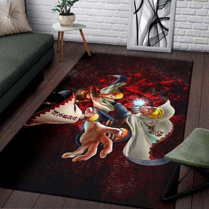 Naruto Anime Naruto Hokage Sharingan Red And Black Theme Area Rug Home Decor